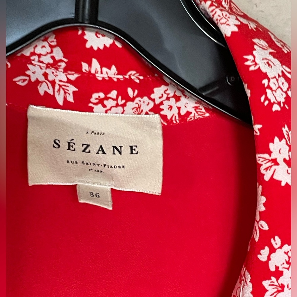 Sezane Adèle Dress Cara Rouge - Size 36 - Picture 9 of 11